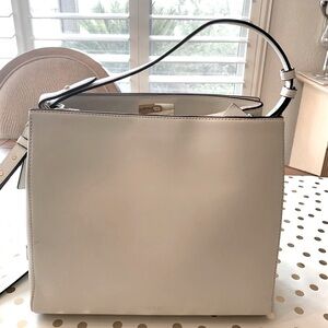 Large Ralph Lauren hand or shoulder bag in off white leather.